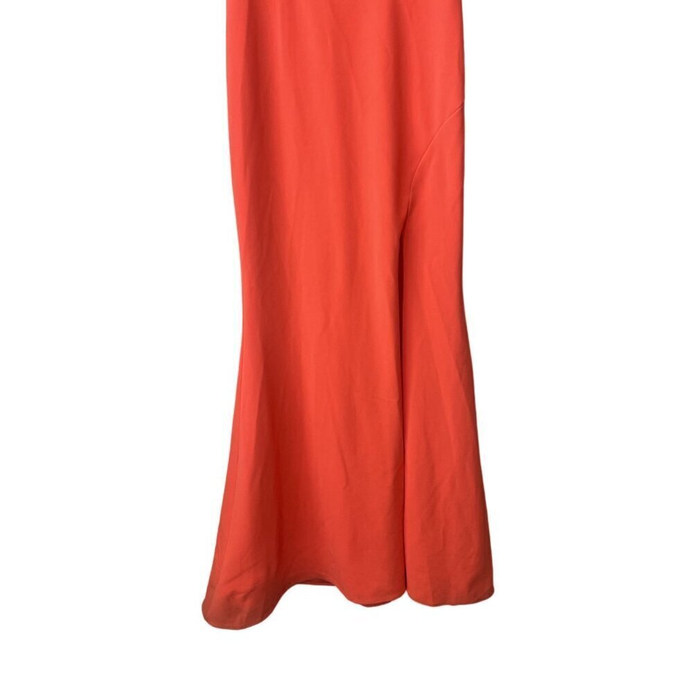 Xscape Dress Size 2 Formal Long Cocktail Evening Orange One Shoulder Orange Maxi - Picture 4 of 8